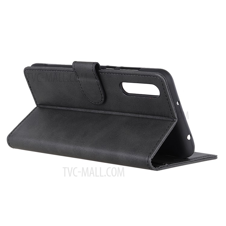 Matte PU Leather Wallet Stand Cover for Oppo Find X2 - Black-11