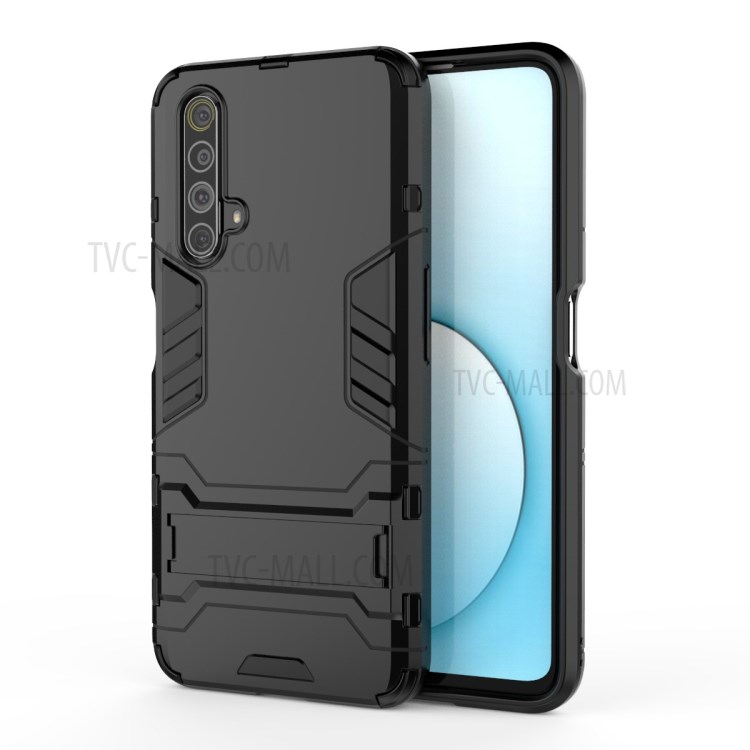 Plastic + TPU Hybrid Case with Kickstand for Realme X50 5G - Black-2