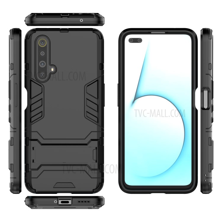 Plastic + TPU Hybrid Case with Kickstand for Realme X50 5G - Black-6