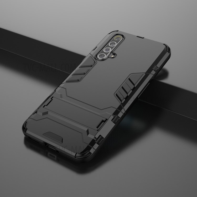 Plastic + TPU Hybrid Case with Kickstand for Realme X50 5G - Black-9