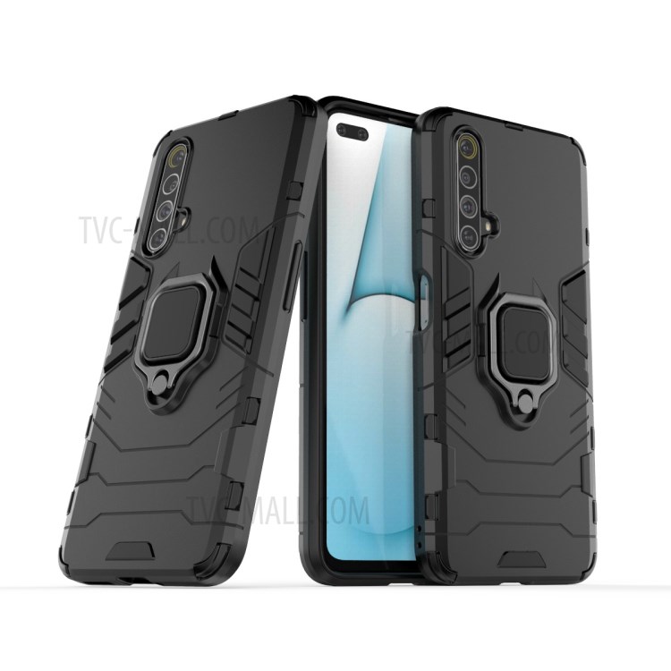 Cool Guard PC + TPU Hybrid Case with Kickstand for Realme X50 5G - Black-1