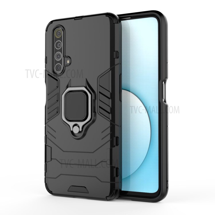 Cool Guard PC + TPU Hybrid Case with Kickstand for Realme X50 5G - Black-2