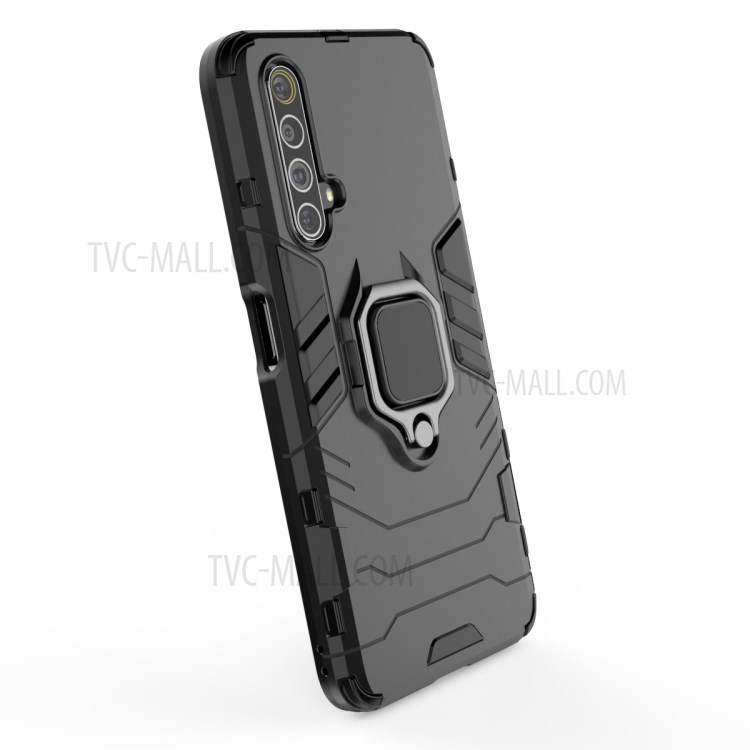 Cool Guard PC + TPU Hybrid Case with Kickstand for Realme X50 5G - Black-5