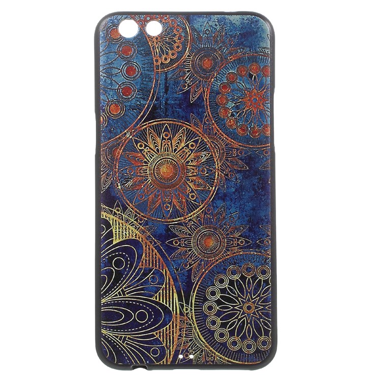 Back TPU Skin Embossed Soft Case for Oppo R9s Plus - Mandala Flower-1
