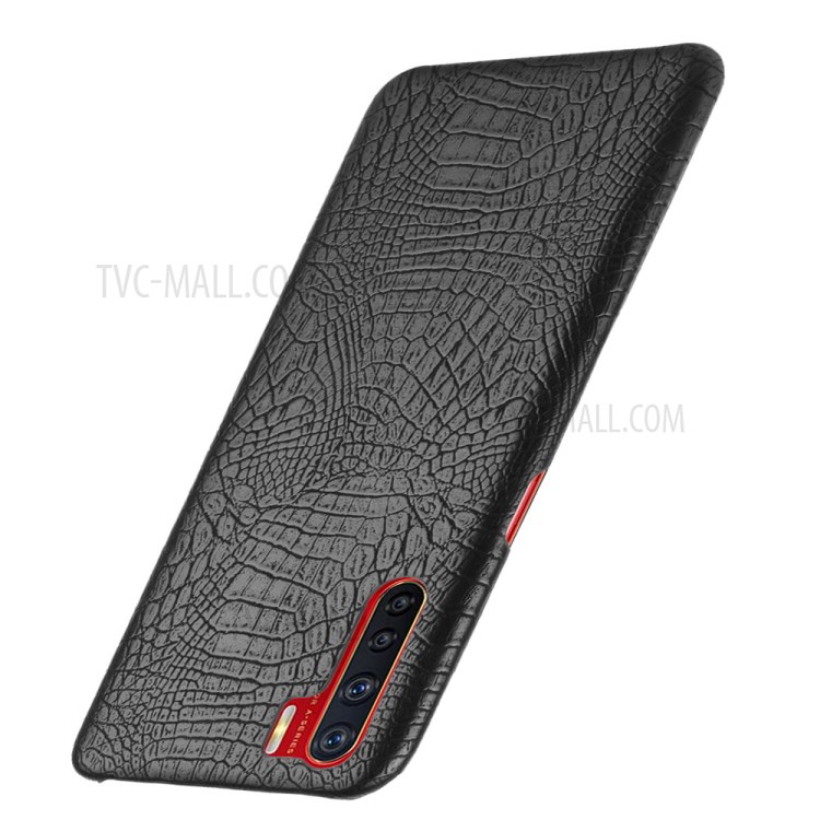 Crocodile Texture PU Leather Coated Hard PC Protection Case for OPPO A91/F15 - Black-3