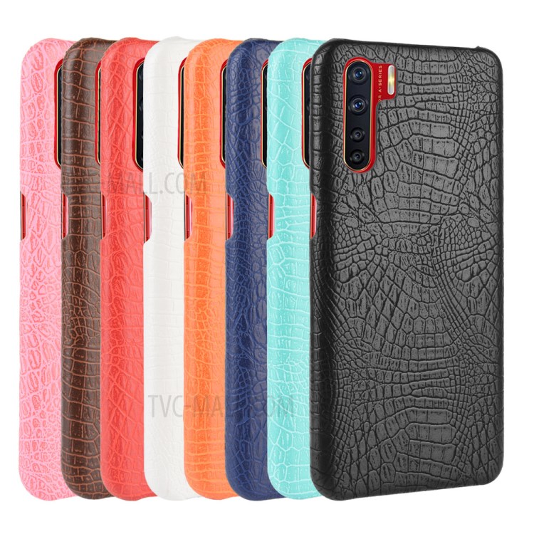 Crocodile Texture PU Leather Coated Hard PC Protection Case for OPPO A91/F15 - Black-6