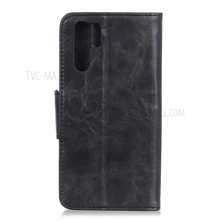 Crazy Horse Skin Wallet Stand Split Leather Shell for OPPO A91/OPPO F15 - Black-10