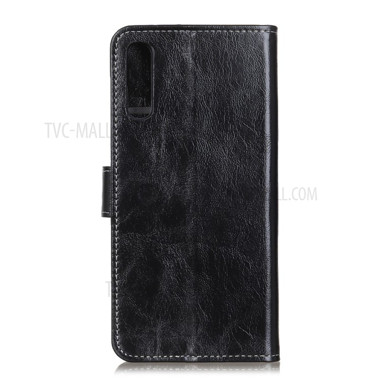 Vintage Style Crazy Horse Leather Wallet Stand Case for Oppo Find X2 Pro - Black-2