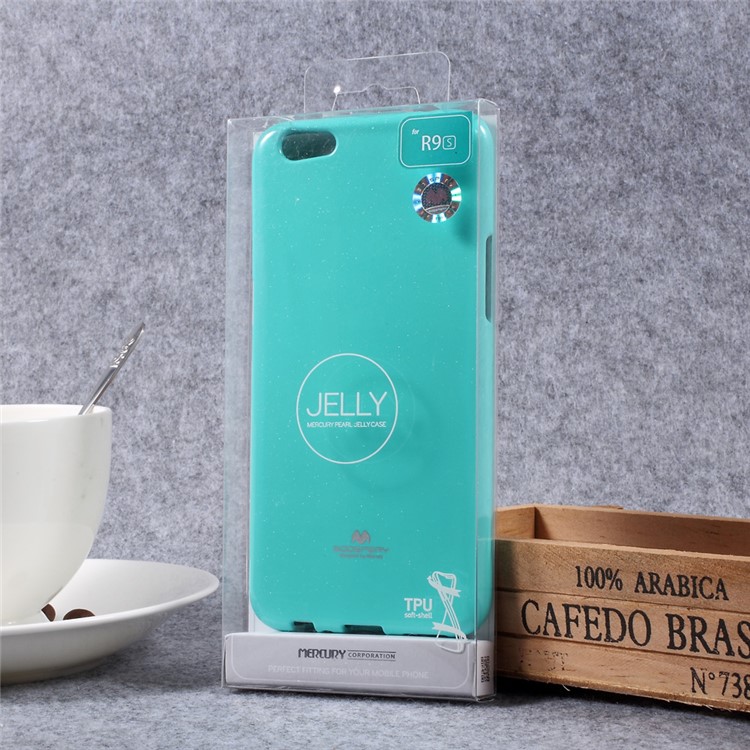 MERCURY GOOSPERY Glitter TPU Gel Case for Oppo R9s - Cyan-5