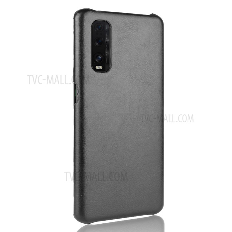 Litchi Skin Leather Coated PC Back Phone Shell for Oppo Find X2 - Black-3