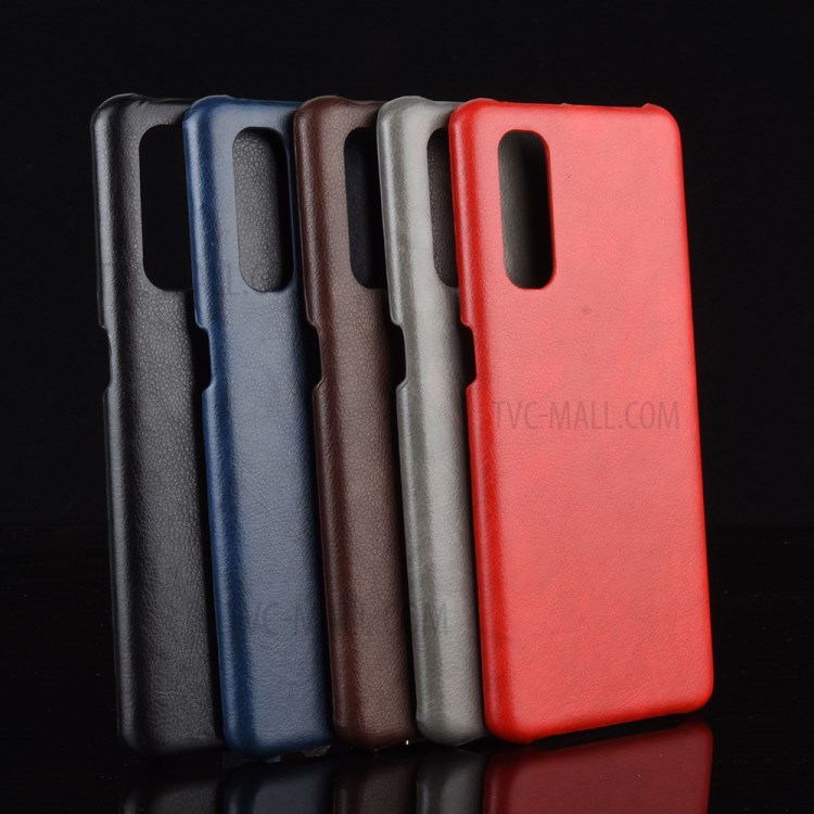 Litchi Skin Leather Coated PC Back Phone Shell for Oppo Find X2 - Black-6
