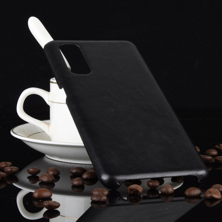 Litchi Skin Leather Coated PC Back Phone Shell for Oppo Find X2 - Black-7