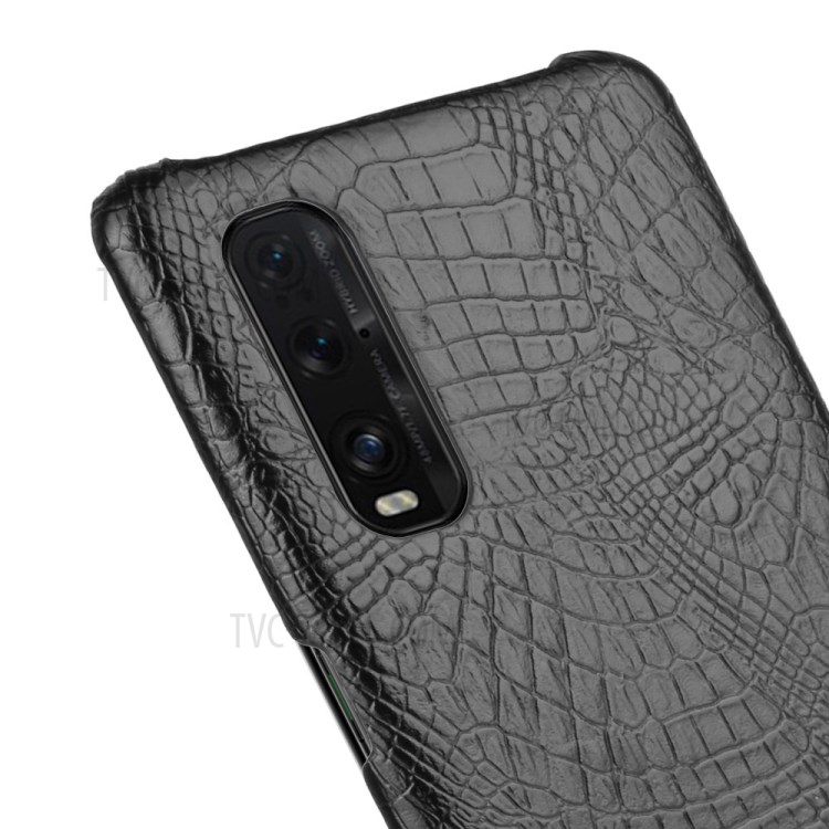 Crocodile Skin PU Leather + PC Case Shell for Oppo Find X2 - Black-5