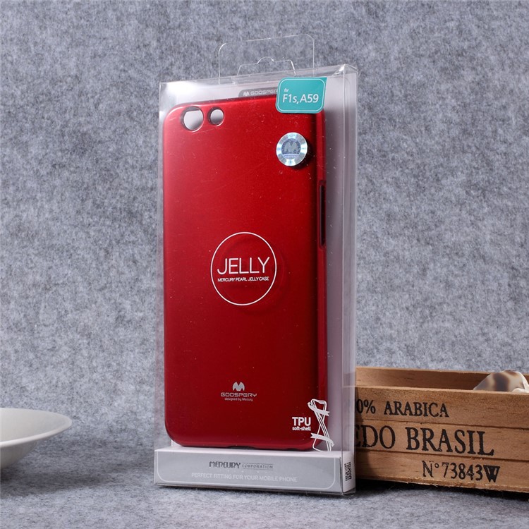 MERCURY GOOSPERY Jelly Case Glitter Powder TPU Shell for Oppo F1s - Red-6