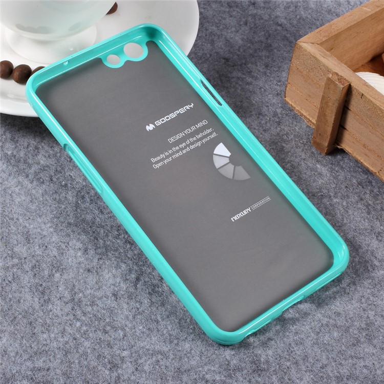 MERCURY GOOSPERY Glittery Jelly TPU Phone Case for Oppo F1s - Cyan-2