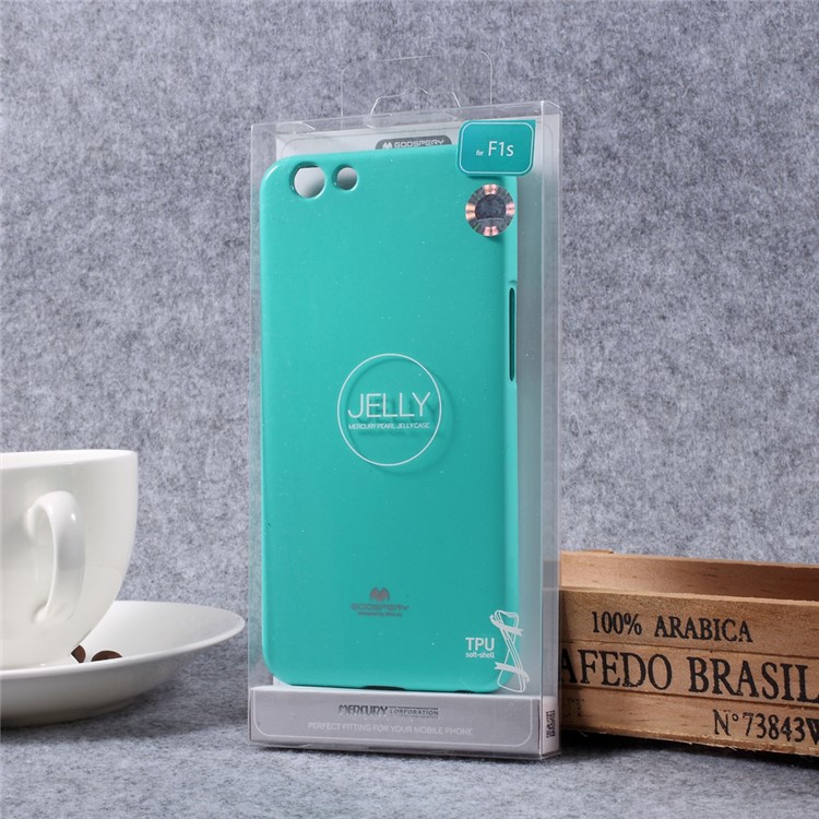 MERCURY GOOSPERY Glittery Jelly TPU Phone Case for Oppo F1s - Cyan-5