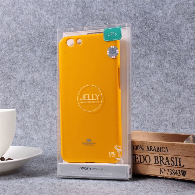 MERCURY GOOSPERY for Oppo F1s Jelly TPU Glittery Shell Case - Yellow-4