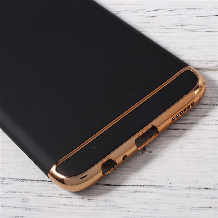 3-in-1 Rubberized Plastic Phone Case with Electroplated Frames for Oppo R9s - Black-5