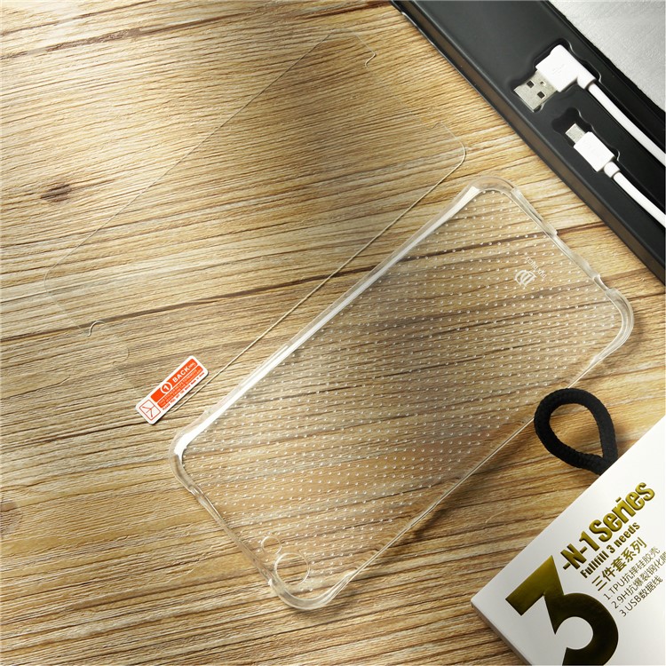 DUX DUCIS Skin Pro 3-in-1 Series for Oppo R9s Plus TPU Phone Case + Tempered Glass Screen Film + Micro USB Charge Cable-4