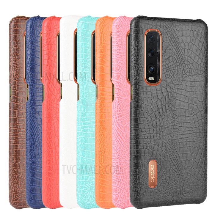 Crocodile Texture PU Leather Coated PC Cover for Oppo Find X2 Pro - Black-6