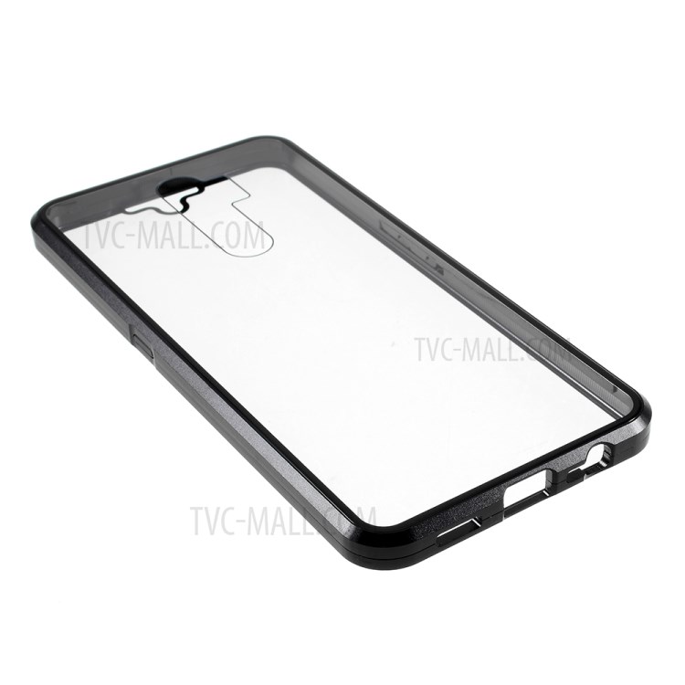 Detachable Metal Magnetic Frame + Glass Front Back Phone Case Shell for OPPO A9 (2020) - Black-6