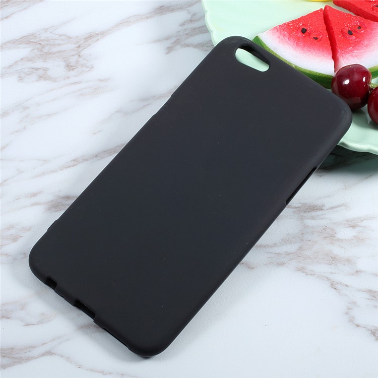Matte Skin Soft TPU Mobile Phone Case for Oppo R9s Plus - Black-1