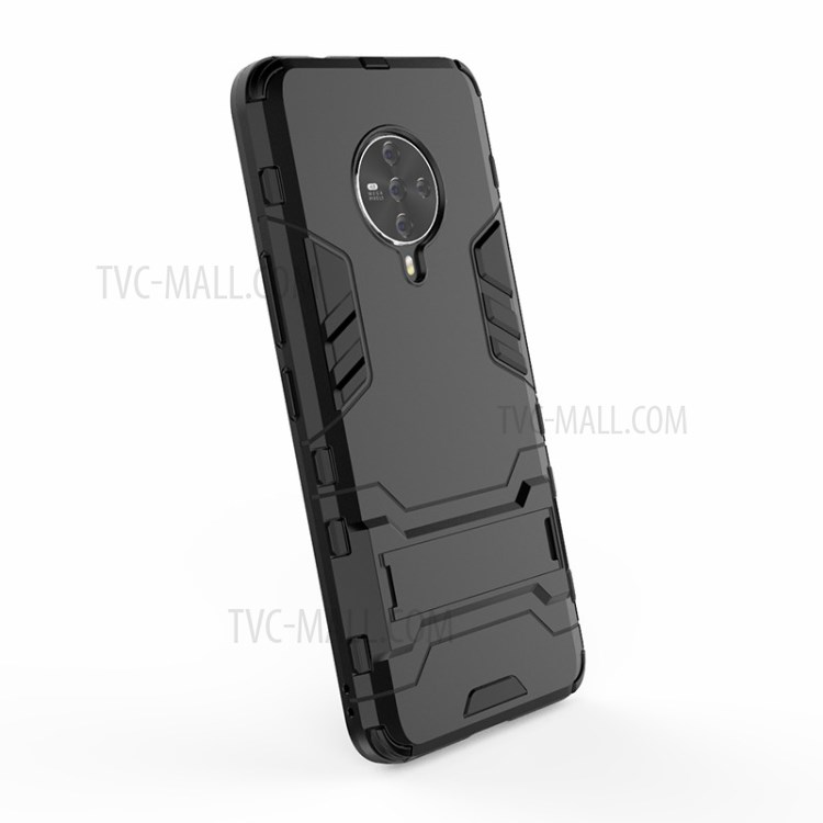 2-in-1 Hybrid PC + TPU Phone Case with Kickstand for Vivo S6 - Black-5