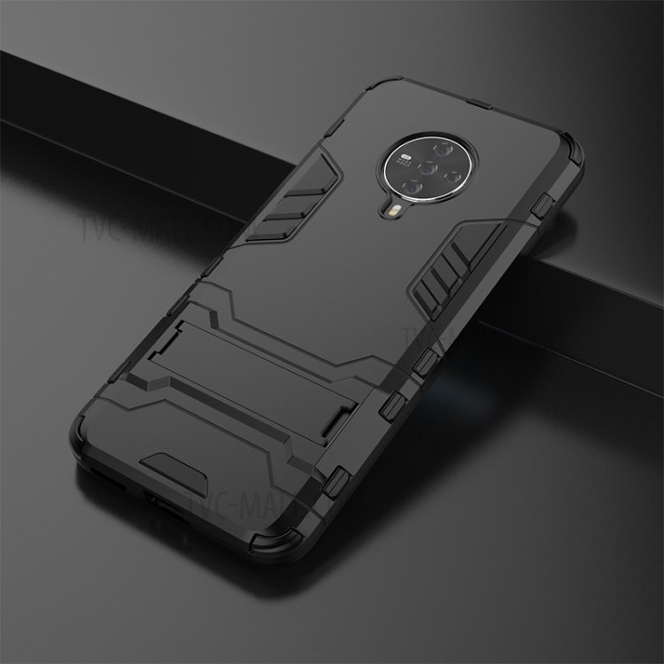 2-in-1 Hybrid PC + TPU Phone Case with Kickstand for Vivo S6 - Black-8