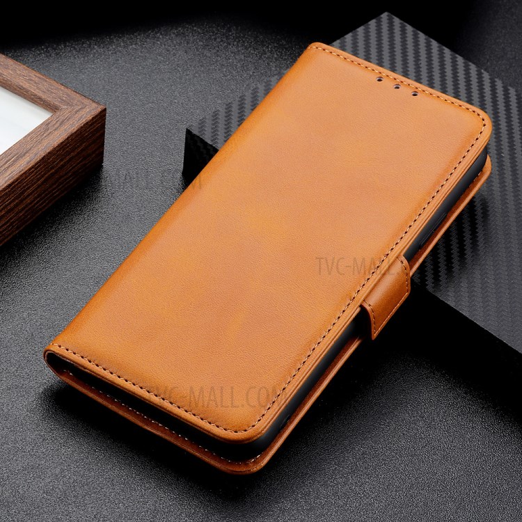 Magnetic Double Clasp Leather Wallet Stand Case for OPPO A52 - Brown-10