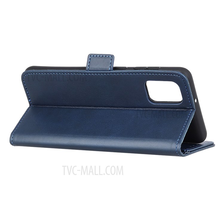 Magnetic Double Clasp Leather Wallet Stand Case for OPPO A52/A92/A72 - Blue-3