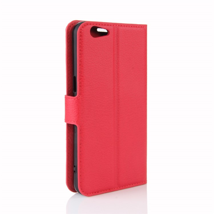 Lychee Skin Wallet Leather Magnetic Case for OPPO A57 A57m - Red-6