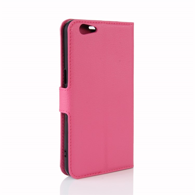 Lychee Skin Magnetic Leather Stand Case for OPPO A57 A57m - Rose-7