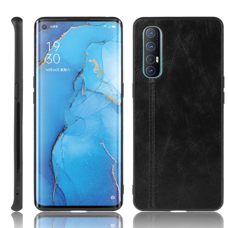 PU Leather Coated PC + TPU Hybrid Phone Case for OPPO Find X2 Neo - Black-1