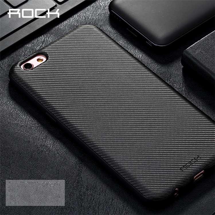 For OPPO R9s Plus ROCK Origin Series PU Leather Coated Texture Carbon Fiber PC TPU Hybrid Case - Black-6