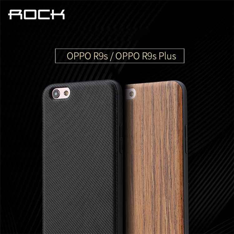 For OPPO R9s Plus ROCK Origin Series PU Leather Coated Texture Carbon Fiber PC TPU Hybrid Case - Black-7