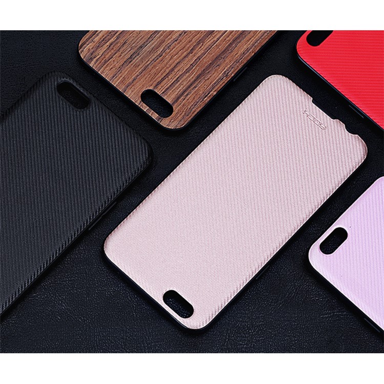For OPPO R9s Plus ROCK Origin Series PU Leather Coated Texture Carbon Fiber PC TPU Hybrid Case - Black-8