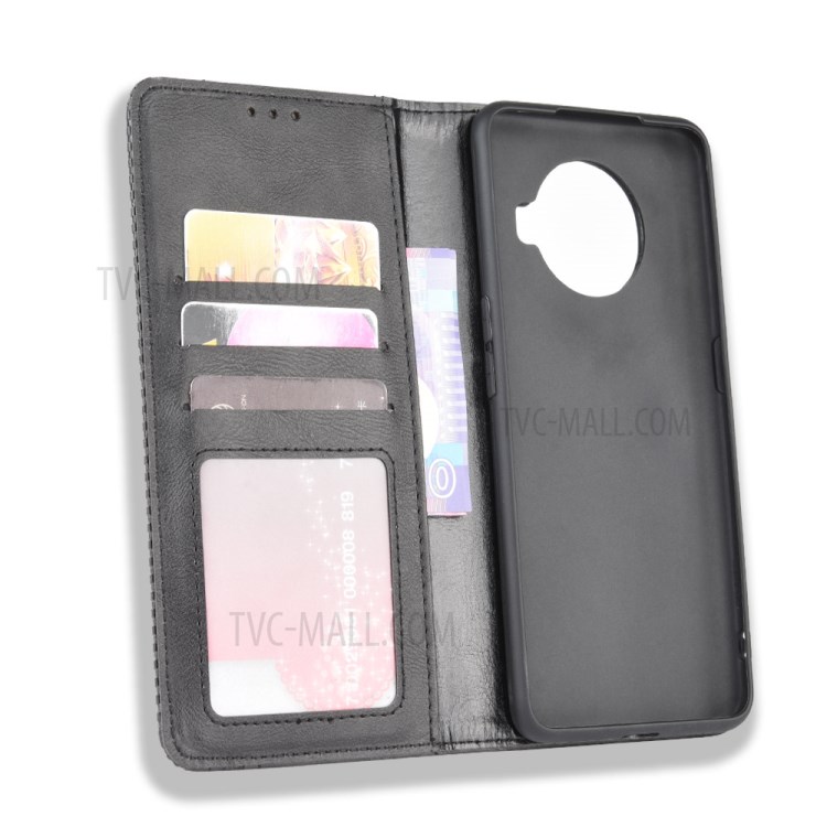 Auto-absorbed Retro Leather Cover Wallet Protector Case for Oppo Ace2 - Black-4