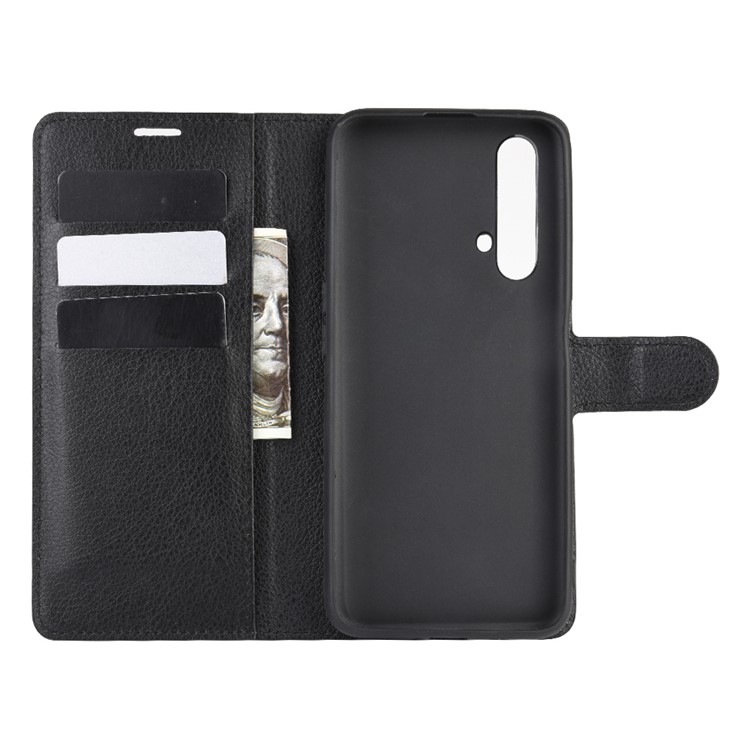 Litchi Texture Wallet Leather Shell for Realme X50 5G - Black-3