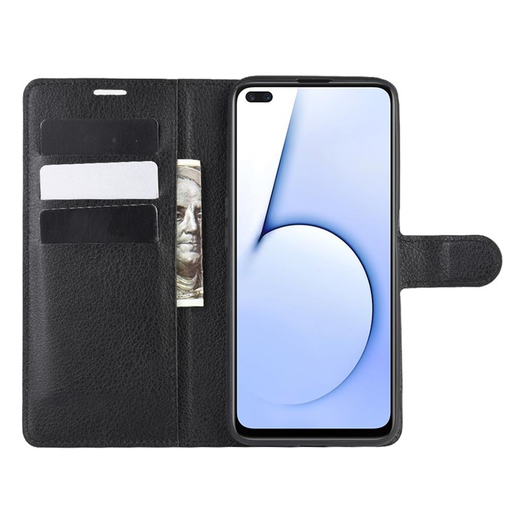 Litchi Texture Wallet Leather Shell for Realme X50 5G - Black-4