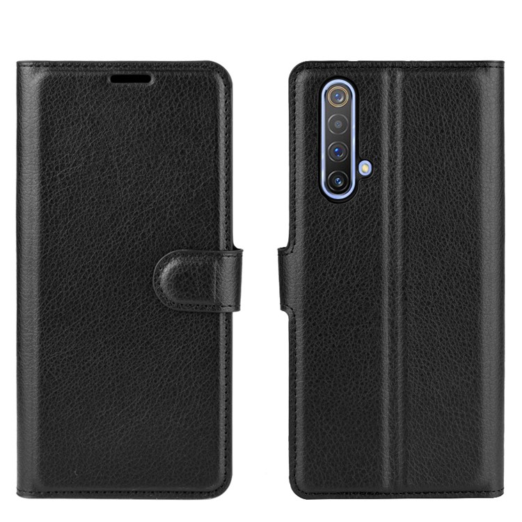 Litchi Texture Wallet Leather Shell for Realme X50 5G - Black-6