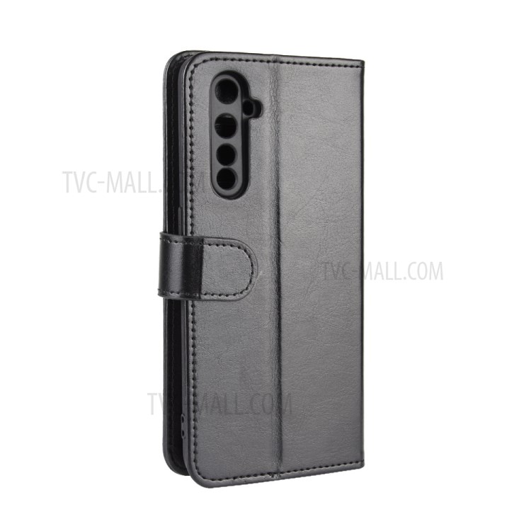 Crazy Horse Skin with Wallet Leather Stand Case for Realme X50 Pro 5G - Black-8