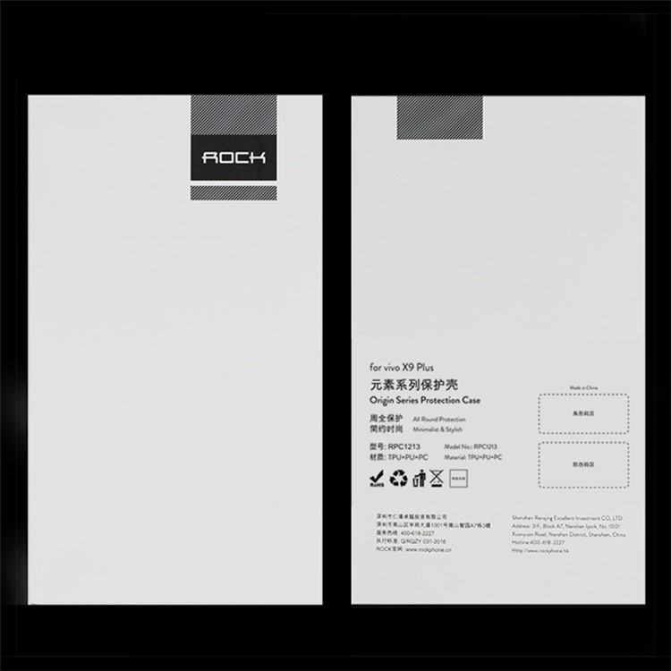 ROCK Origin Series PU Leather Coated Carbon Fiber Texture PC TPU Combo Case for Vivo x9 - BLack-10