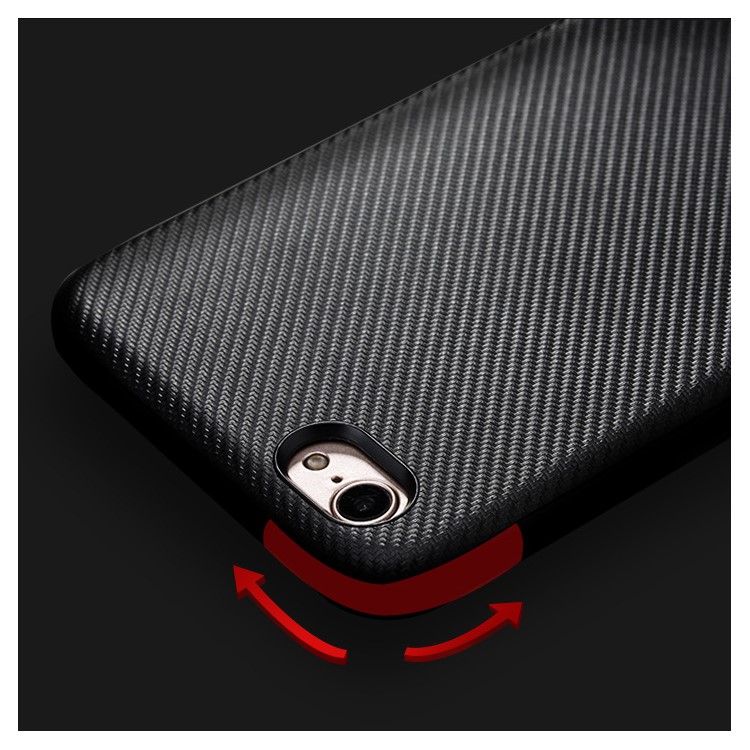 ROCK Origin Series PU Leather Coated Carbon Fiber Texture PC TPU Combo Case for Vivo x9 - BLack-3