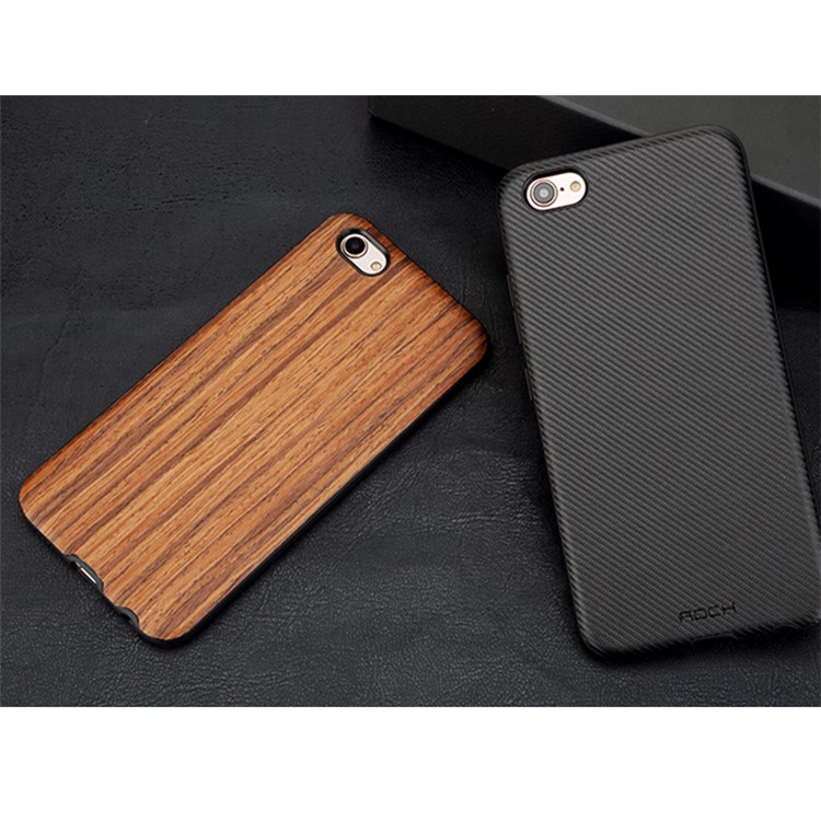 ROCK Origin Series PU Leather Coated Carbon Fiber Texture PC TPU Combo Case for Vivo x9 - BLack-7