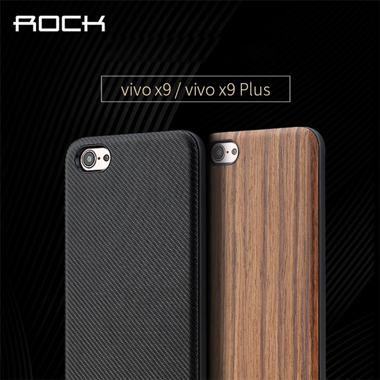 ROCK Origin Series PU Leather Coated Carbon Fiber Texture PC TPU Combo Case for Vivo x9 - BLack-8