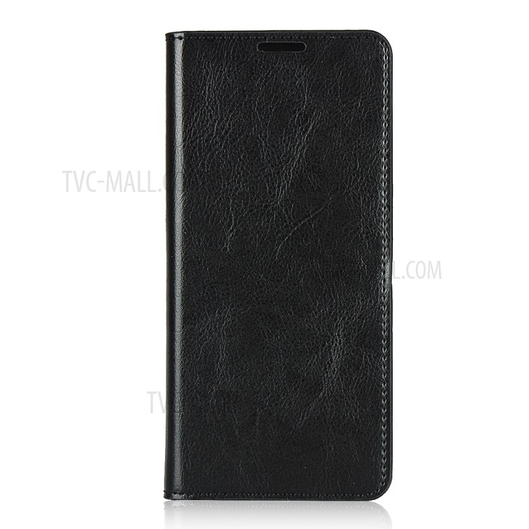 Crazy Horse Genuine Leather Wallet Stand Case for OPPO Find X2 Pro - Black-2