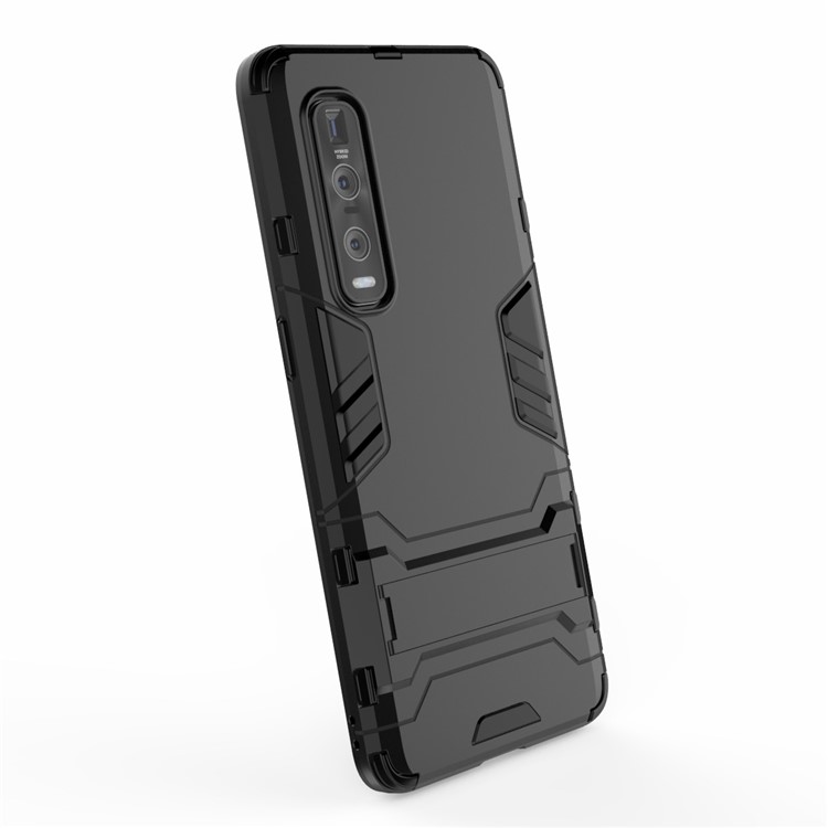 2-in-1 Plastic + TPU Hybrid Shell with Kickstand for Oppo Find X2 Pro - Black-5