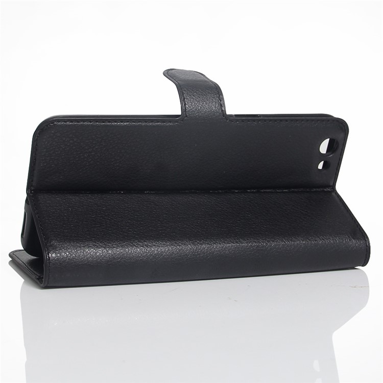 Lychee Skin Wallet Leather Cover Case for OPPO F3 Plus - Black-5