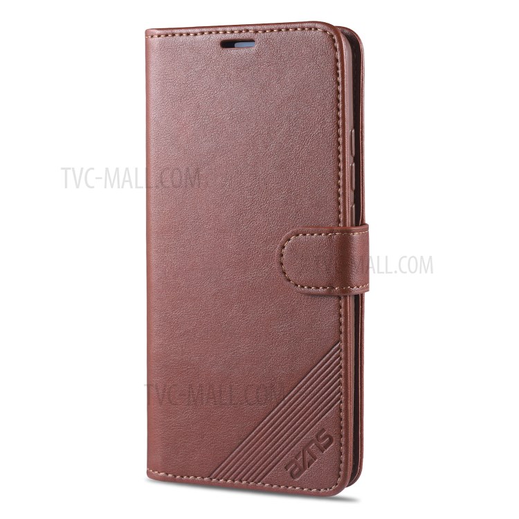 AZNS PU Leather Wallet Stand Case for vivo S6 - Brown-2