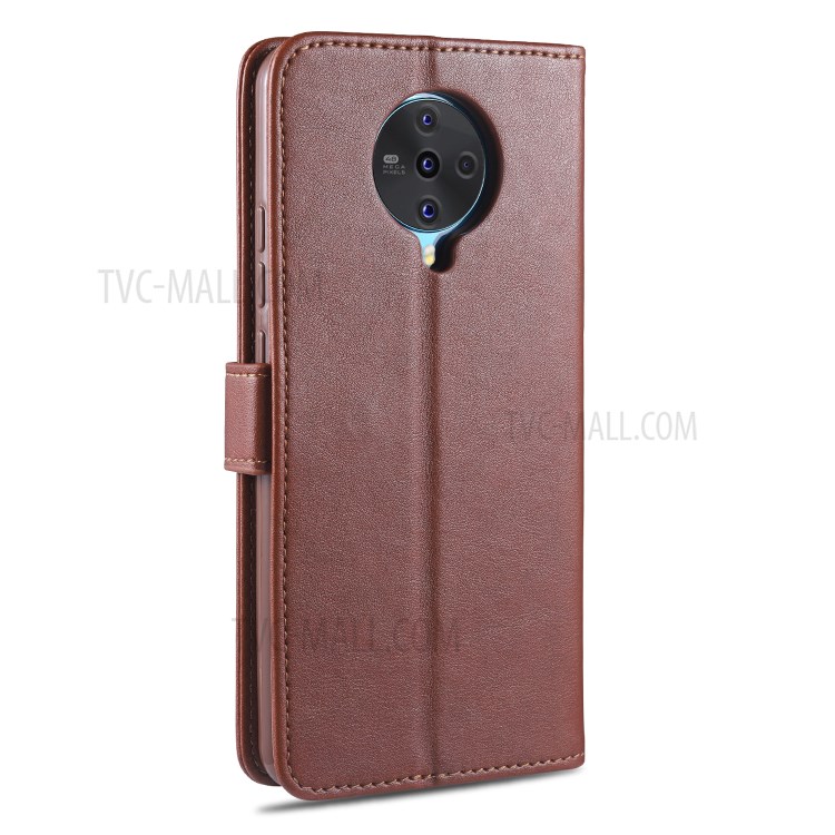 AZNS PU Leather Wallet Stand Case for vivo S6 - Brown-3